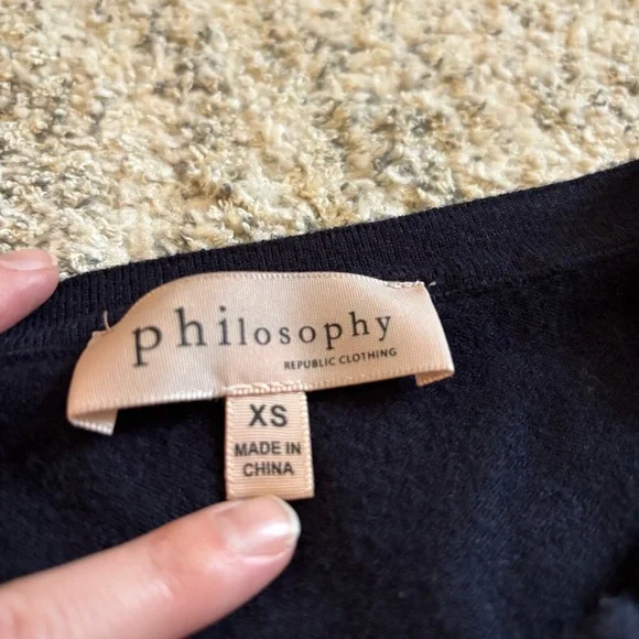 Philosophy Navy Sweater with Gold Button Accents - Picture 4 of 4